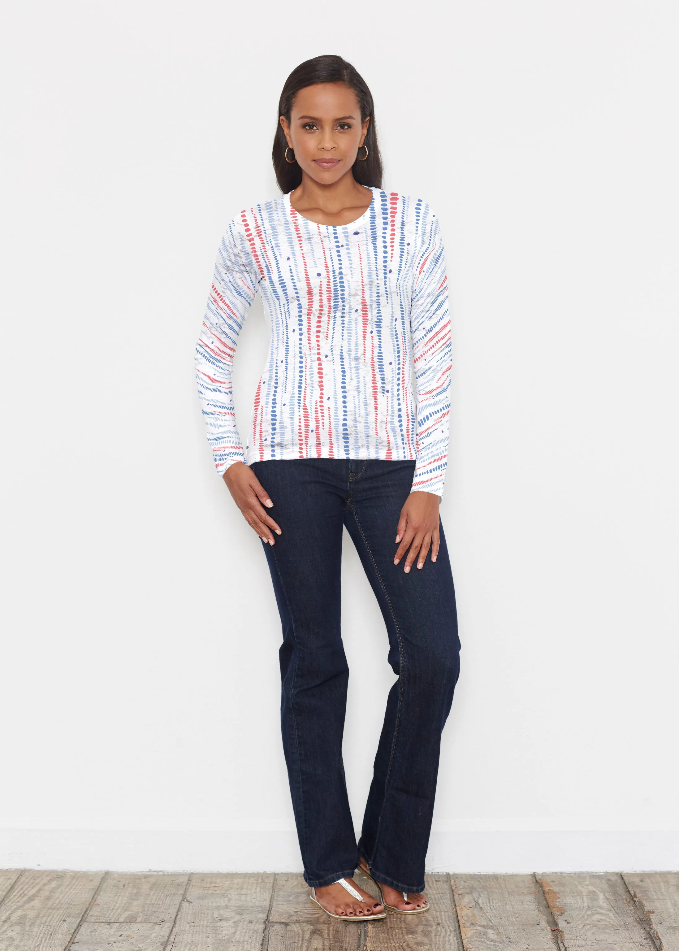 Pebble Dots Fourth (8008) ~ Signature Long Sleeve Crew Shirt