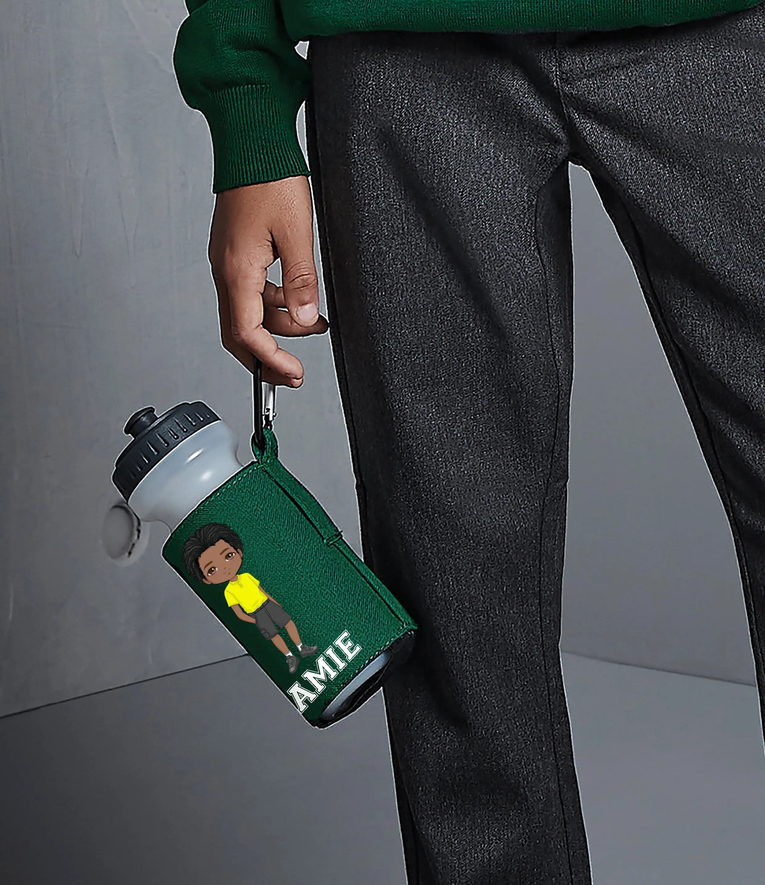 Personalised School Water Bottle and Holder