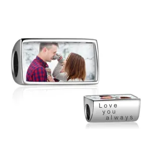 Personalized 1 Photo Engraving Beads For Women