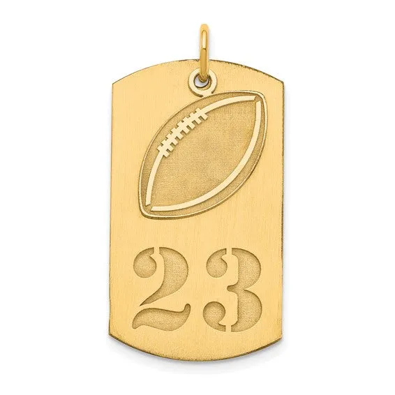 Personalized 2-piece Football Dog Tag Charms