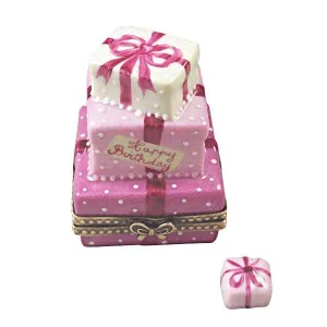 Pink Birthday Cake with Gift