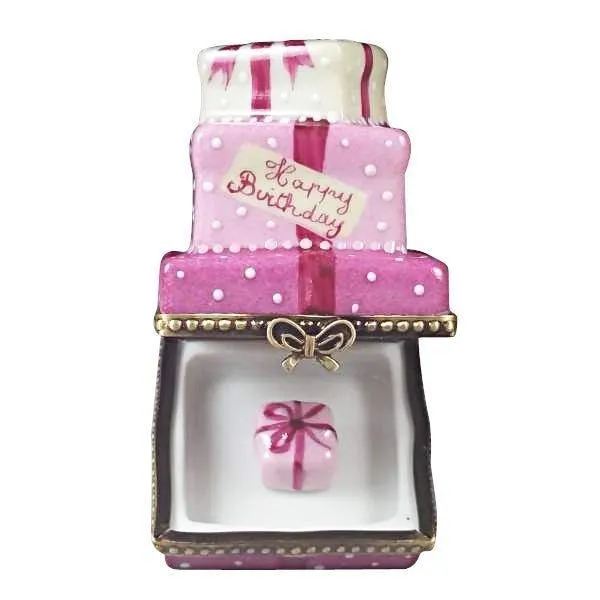 Pink Birthday Cake with Gift