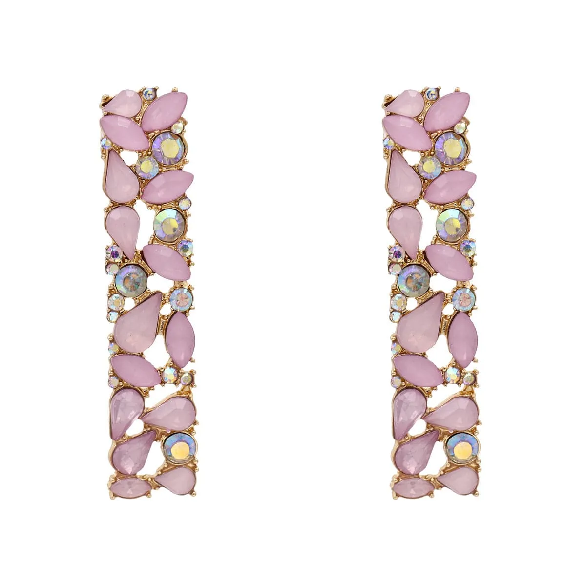 Pink Cubic Zirconia & 18K Gold-Plated Drop Earrings