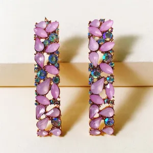 Pink Cubic Zirconia & 18K Gold-Plated Drop Earrings