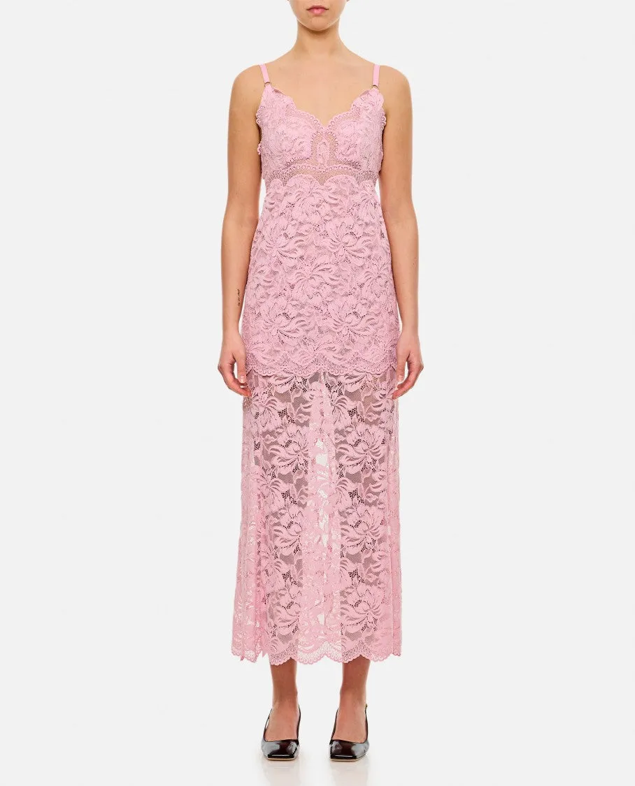 Pink Lace Long Dress