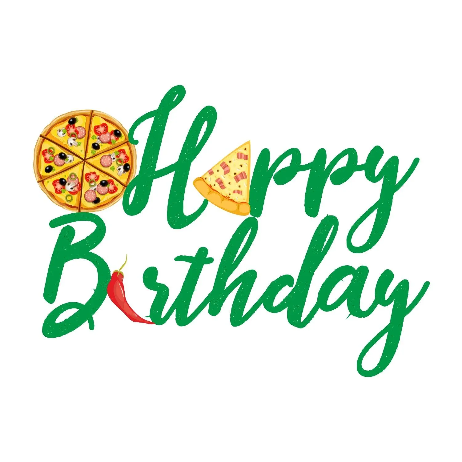 Pizza Party Printed Cake Topper