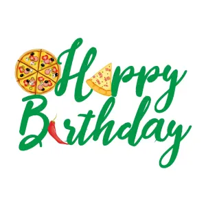 Pizza Party Printed Cake Topper