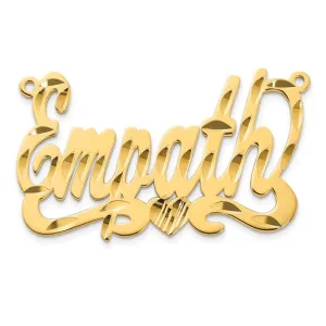Polished Diamond-cut with Heart Name Plate