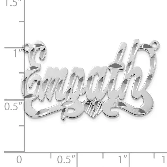 Polished Diamond-cut with Heart Name Plate