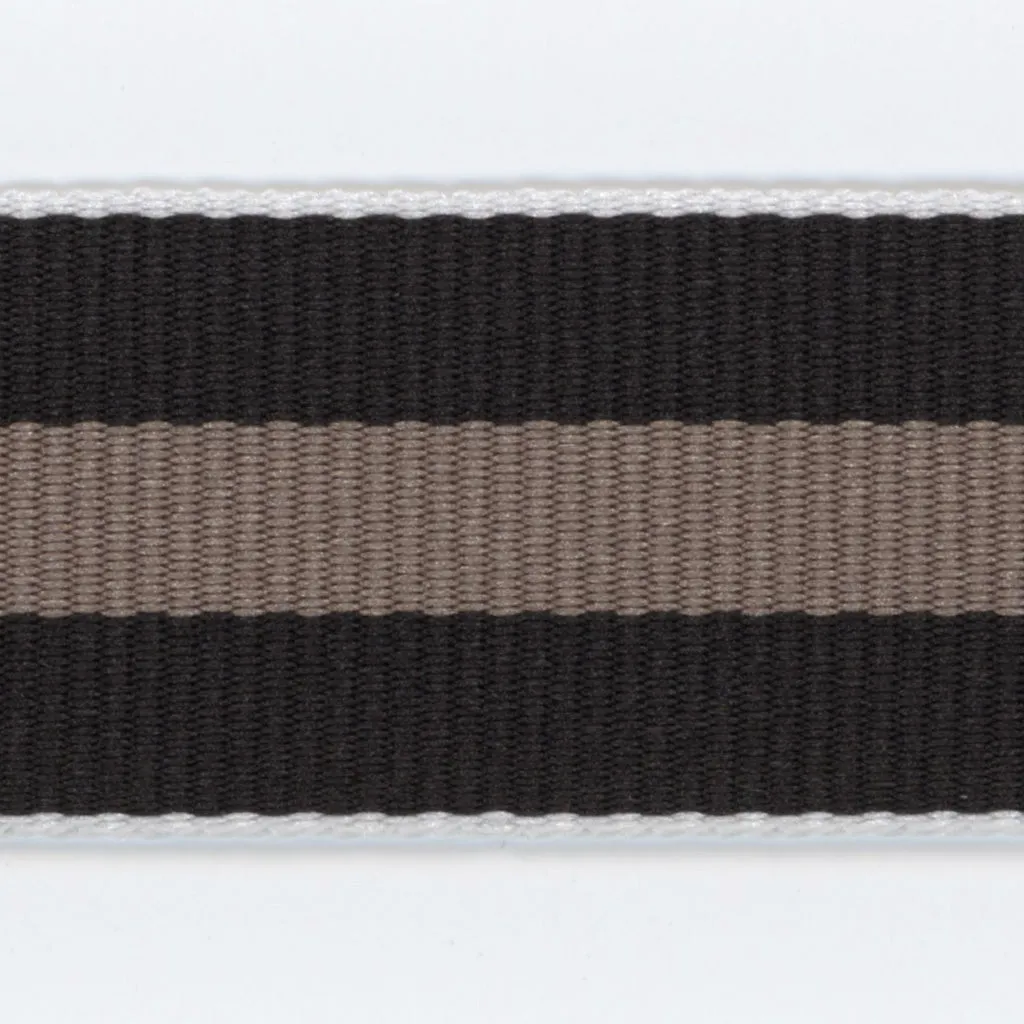 Polyester Stripe Grosgrain Ribbon #20 Black & Gray