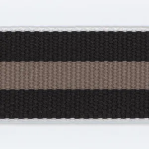 Polyester Stripe Grosgrain Ribbon #20 Black & Gray
