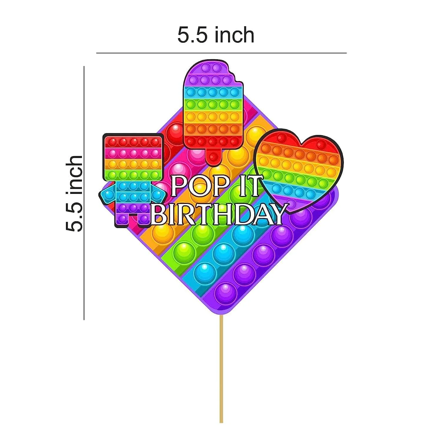 Pop It Printed Cake Topper
