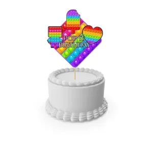Pop It Printed Cake Topper