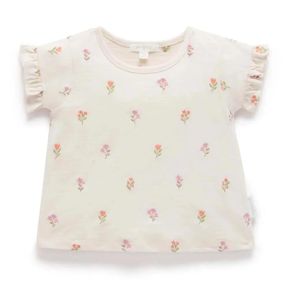 Purebaby Sprig Ruffle Tee