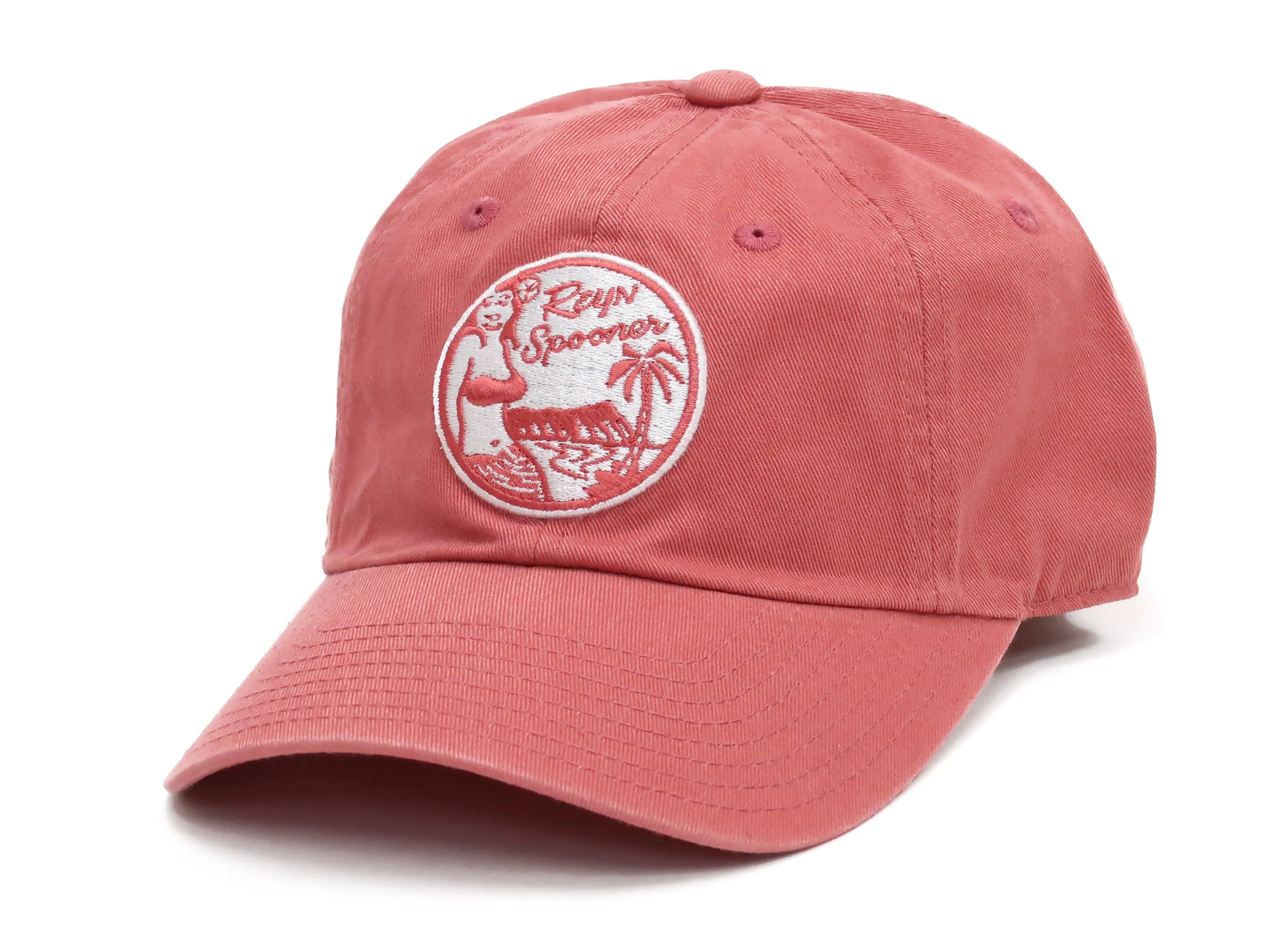 Reyn Spooner Cap THE MAUKA HAT Men's Classic Cotton Twill Hat with Embroidered Patch A000150221 502-A0001 Red