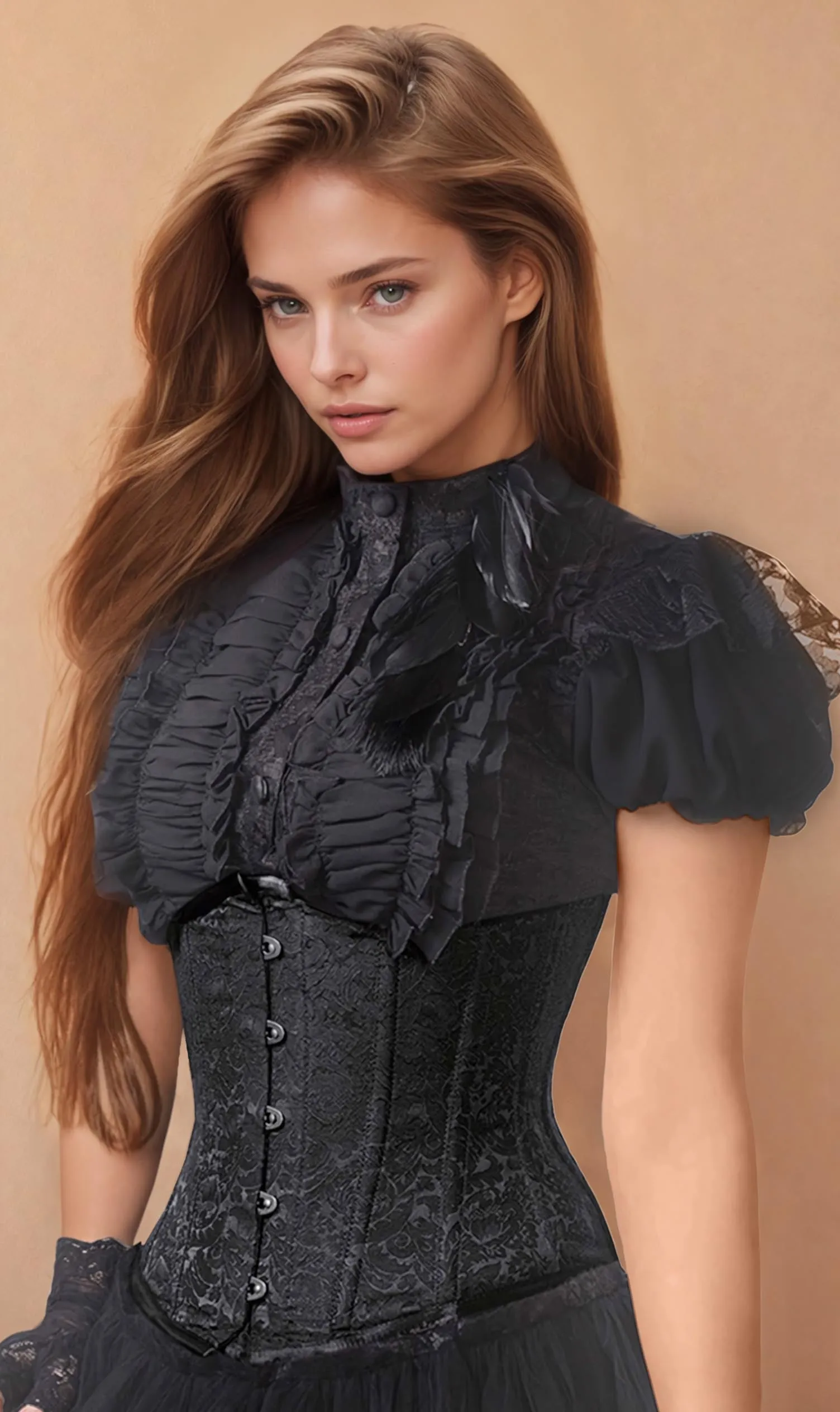 Rochelle Custom Made Brocade Underbust Steel Bone Corset