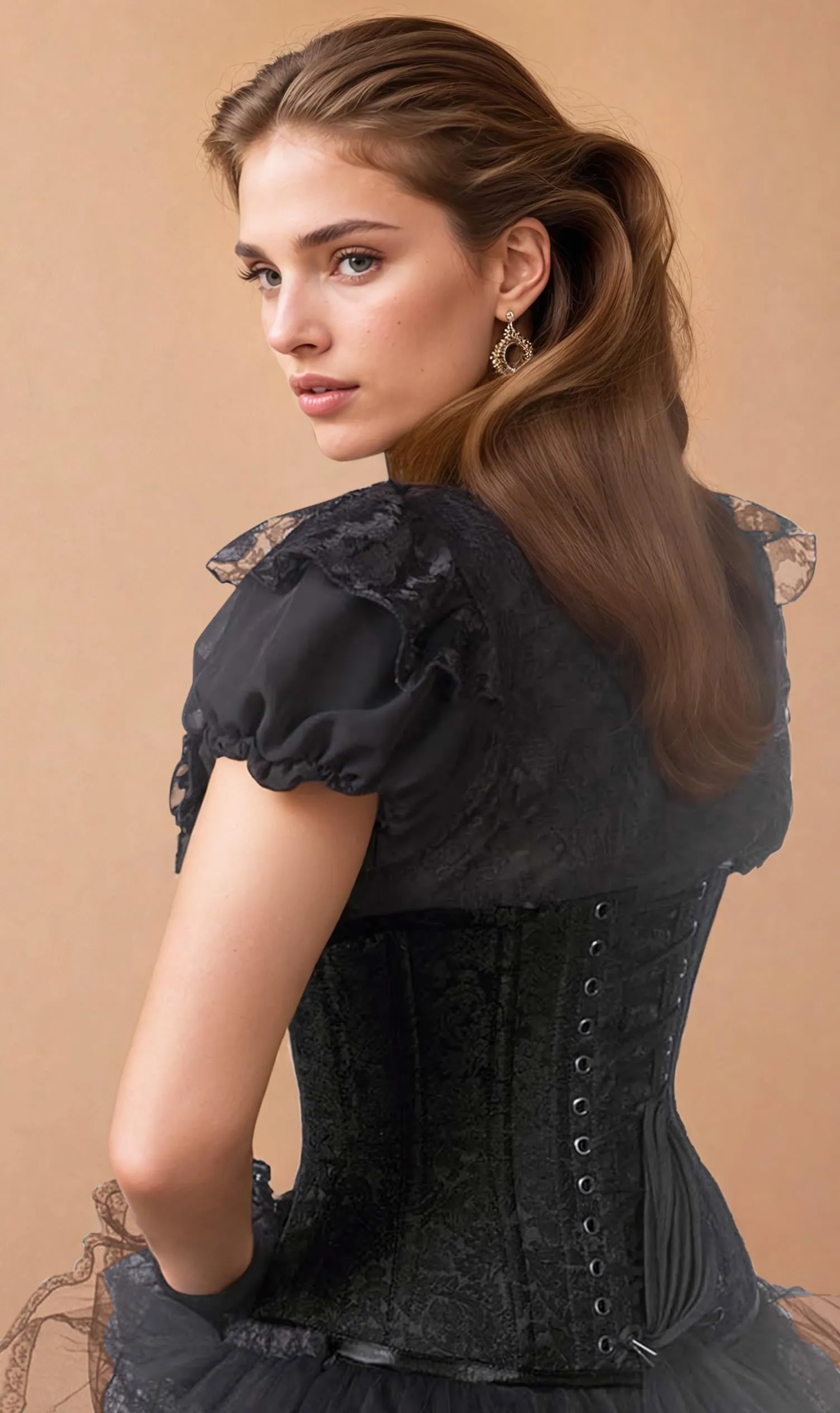 Rochelle Custom Made Brocade Underbust Steel Bone Corset