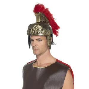 Roman Spartan Helmet, Gold & Red