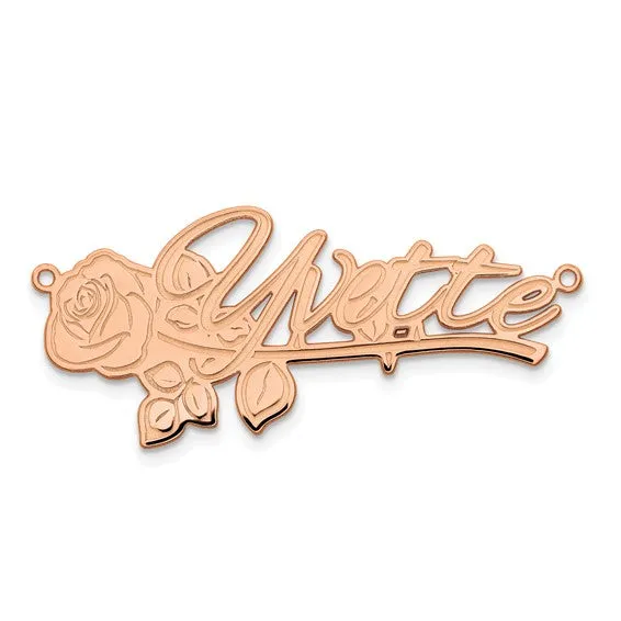 Rose Nameplate Necklace