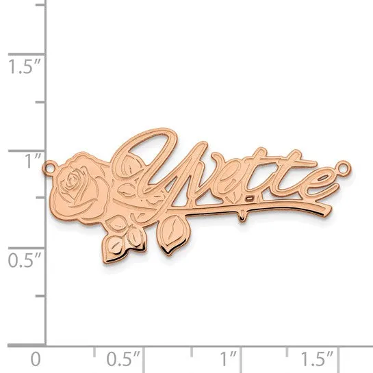 Rose Nameplate Necklace