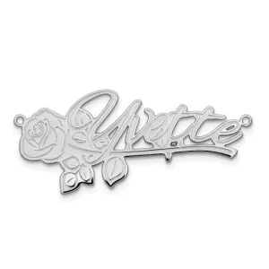 Rose Nameplate Necklace