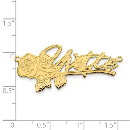 Rose Nameplate Necklace