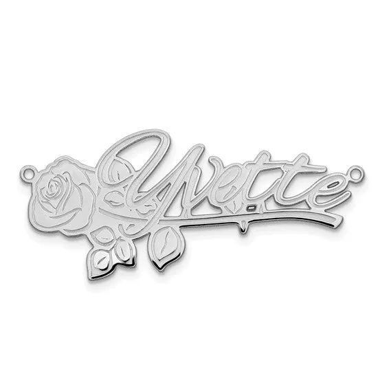 Rose Nameplate Necklace