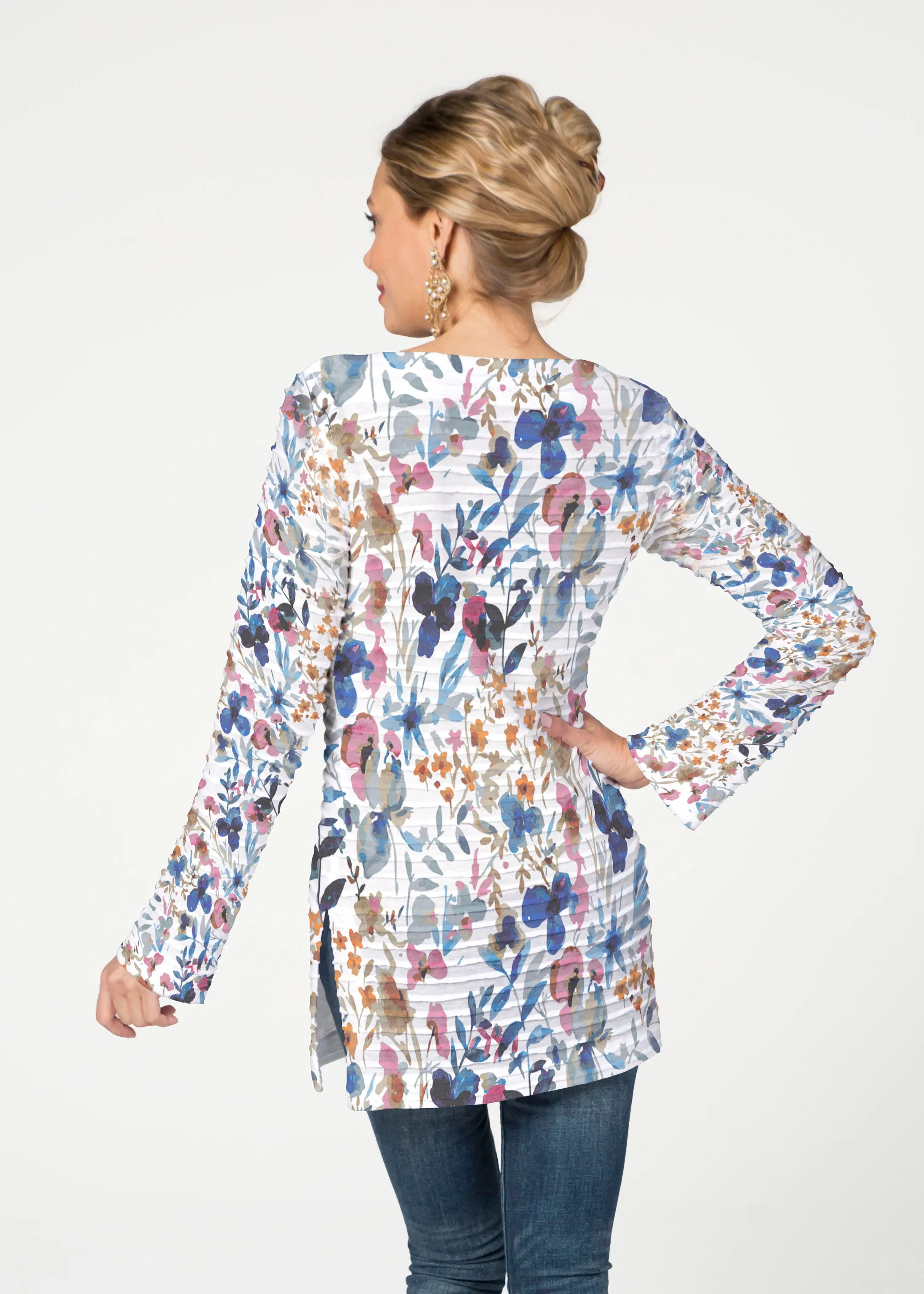 Rossa (8016) ~ Banded Boatneck Tunic