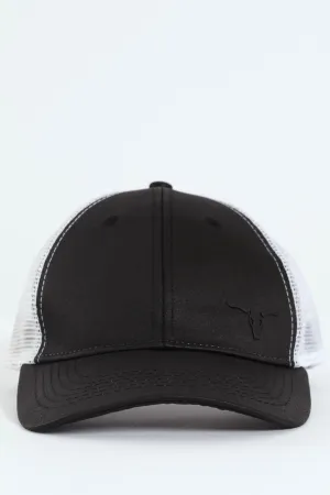 Rubber Logo Trucker Cap - Black/White