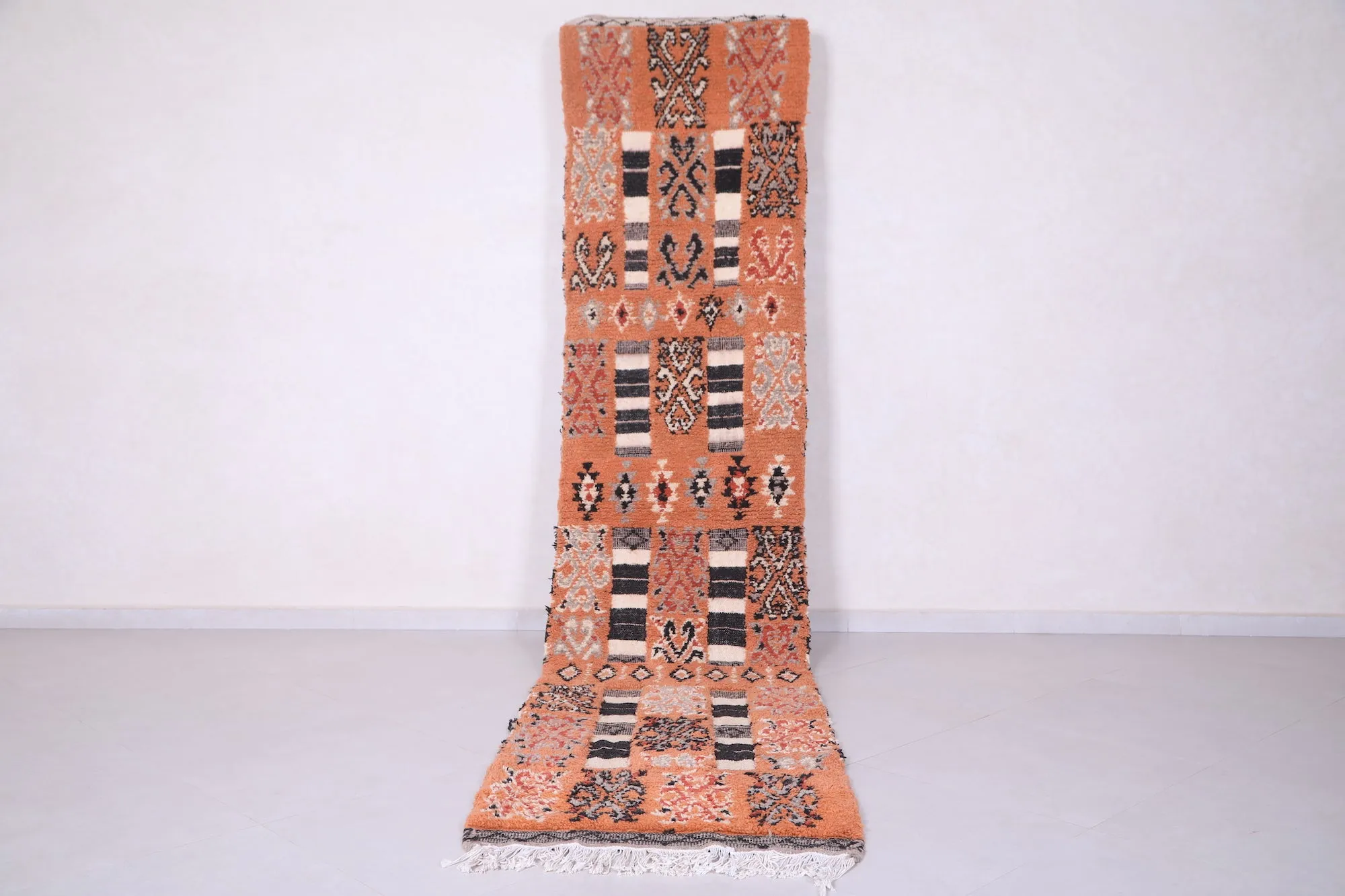 Runner handmade berber rug - custom moroccan carpet - Azilal rug