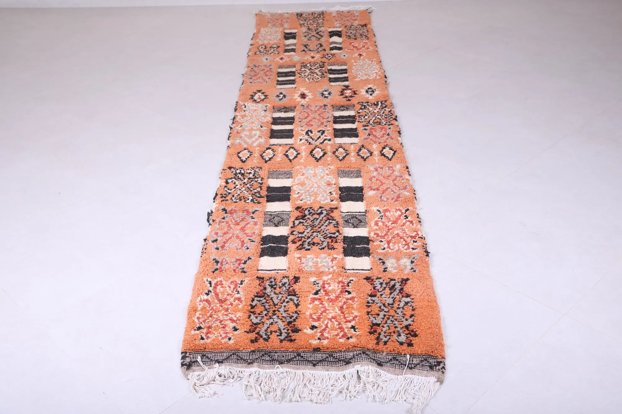 Runner handmade berber rug - custom moroccan carpet - Azilal rug