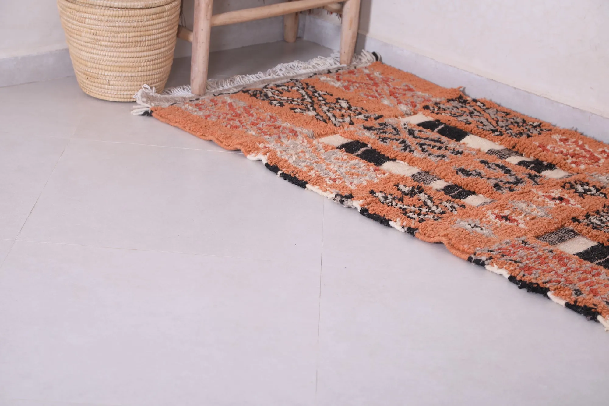 Runner handmade berber rug - custom moroccan carpet - Azilal rug