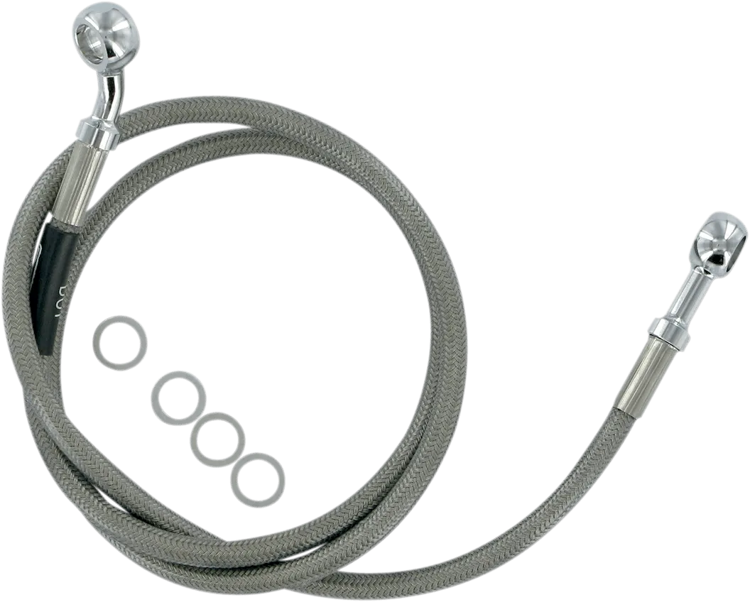 Russell R08987S Extended Length Braided Front Brake Line Kit - 44 1/2in. Length Upper - Stainless