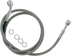 Russell R08987S Extended Length Braided Front Brake Line Kit - 44 1/2in. Length Upper - Stainless