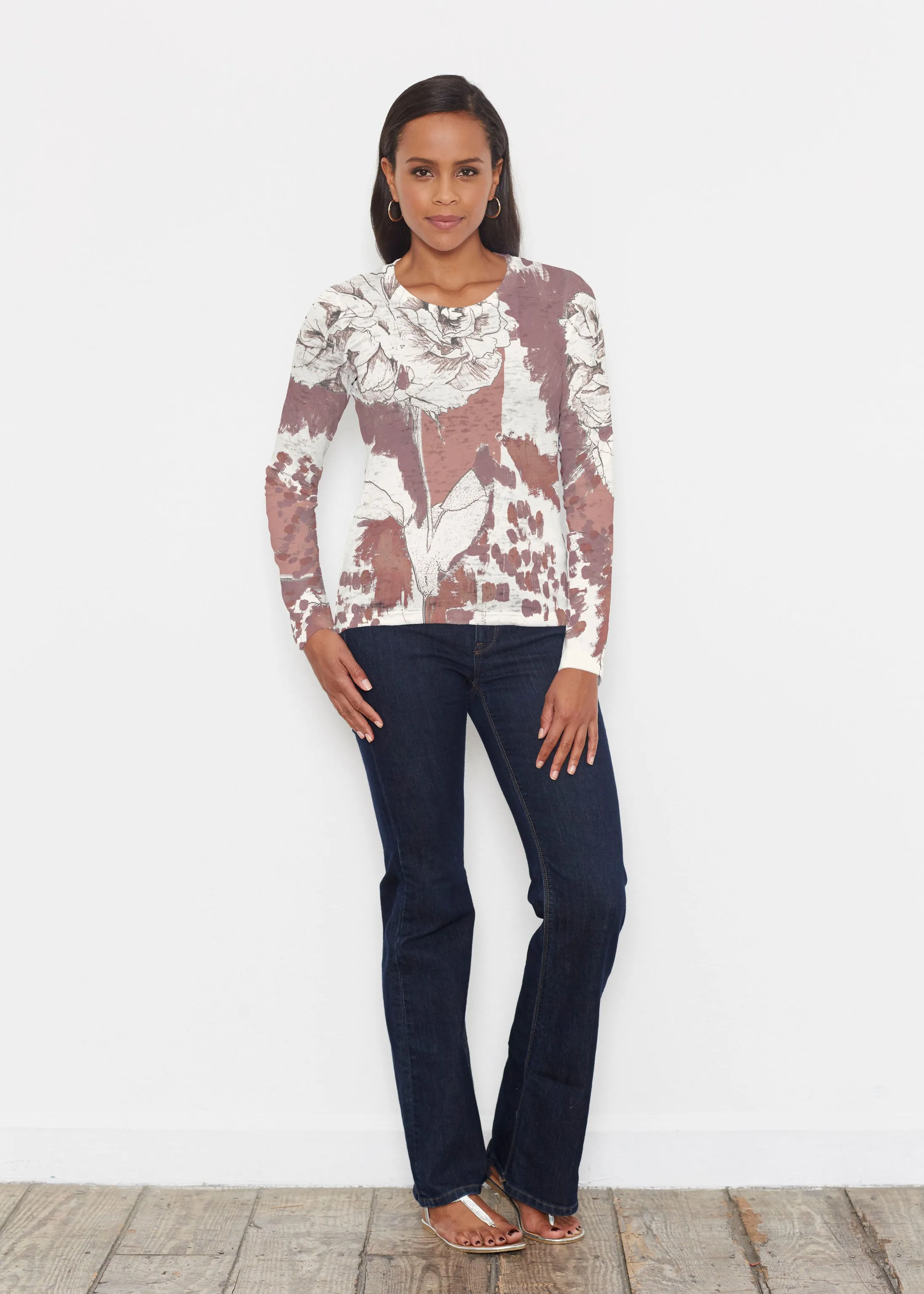 Rusty Rose (8062) ~ Signature Long Sleeve Crew Shirt