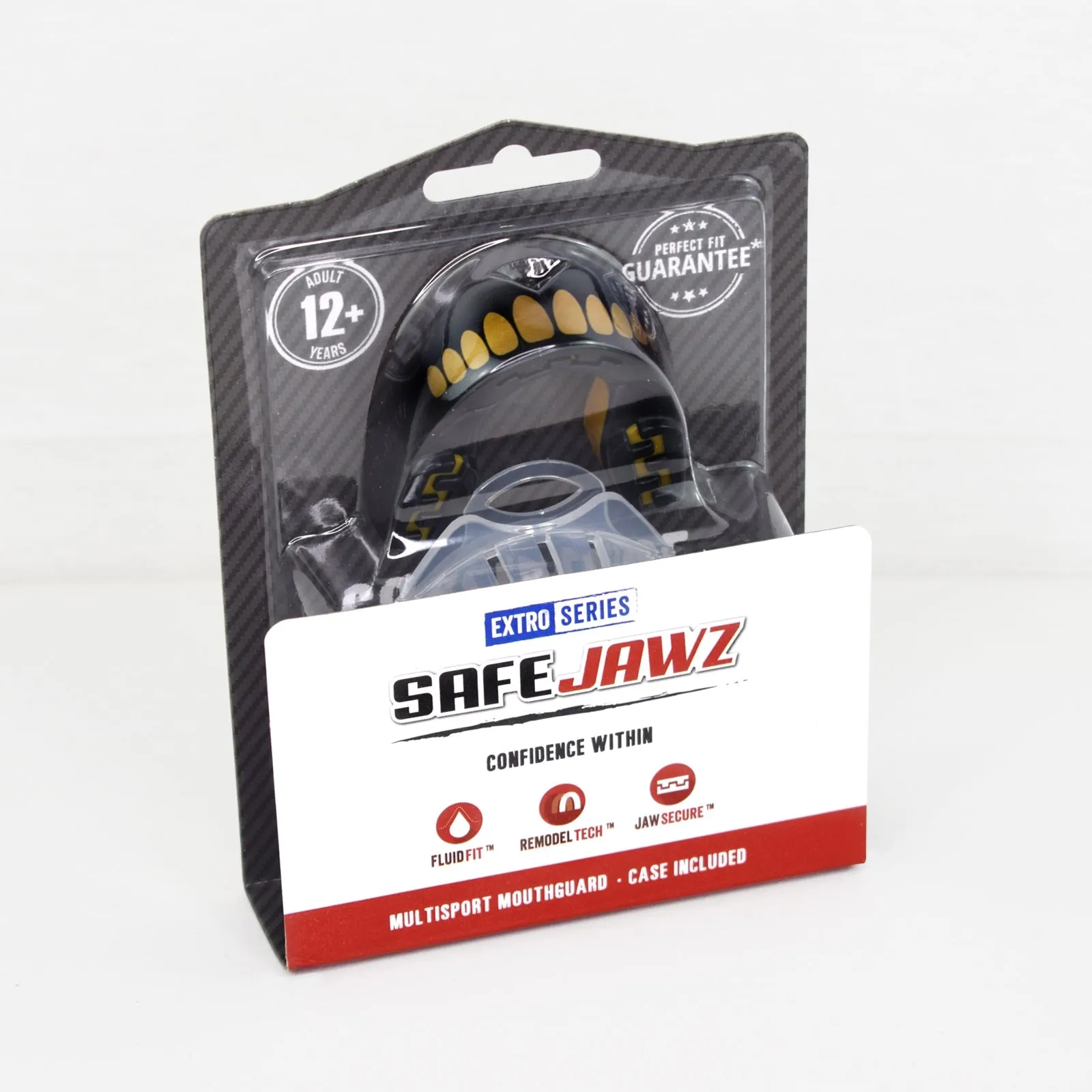SAFEJAWZ® EXTRO SERIES SELF-FIT GOLDIE MOUTHGUARD.
