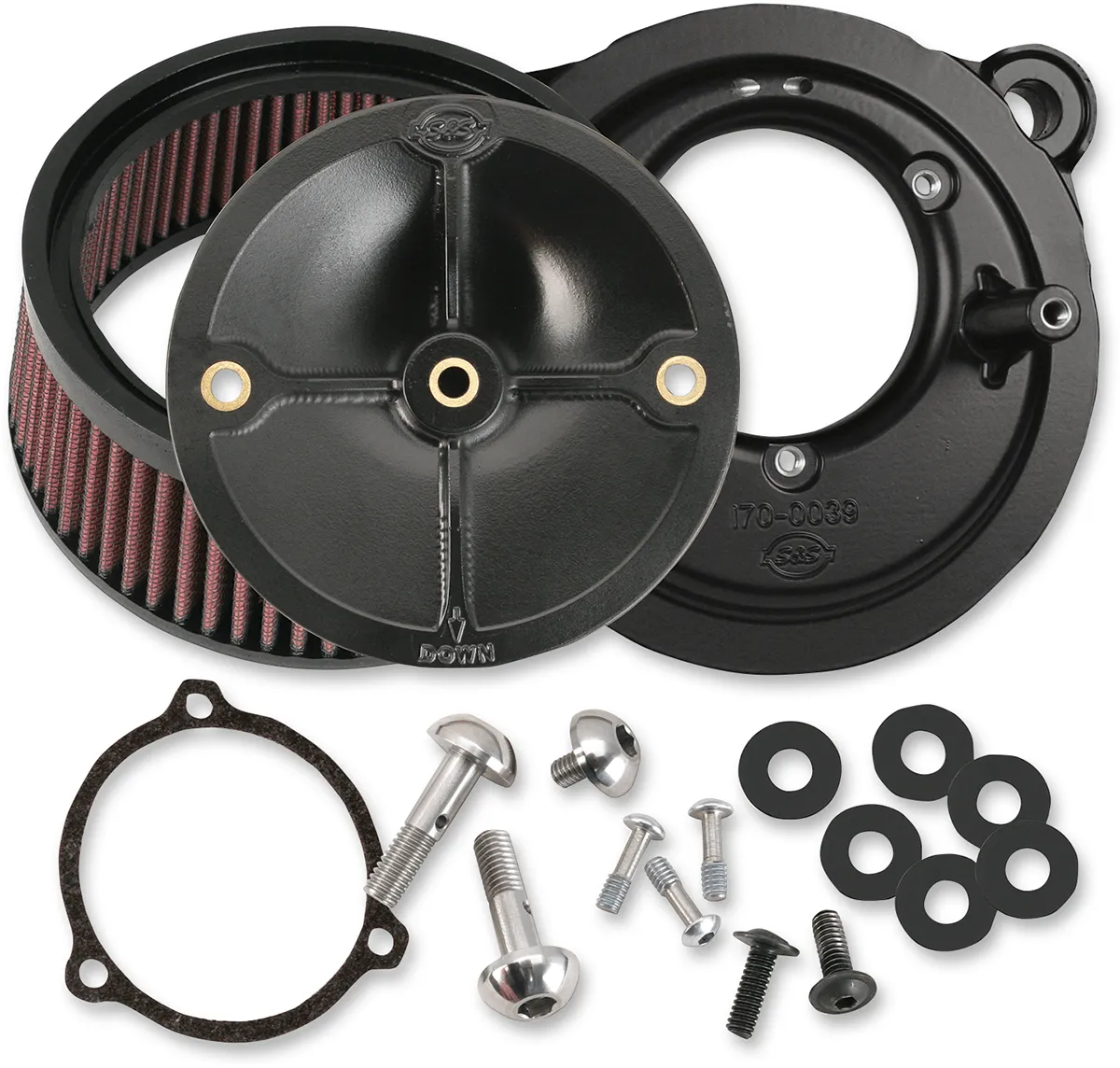 S&S Cycle 170-0058 Stealth Air Cleaner Kit for S&S Super E & G Carbs