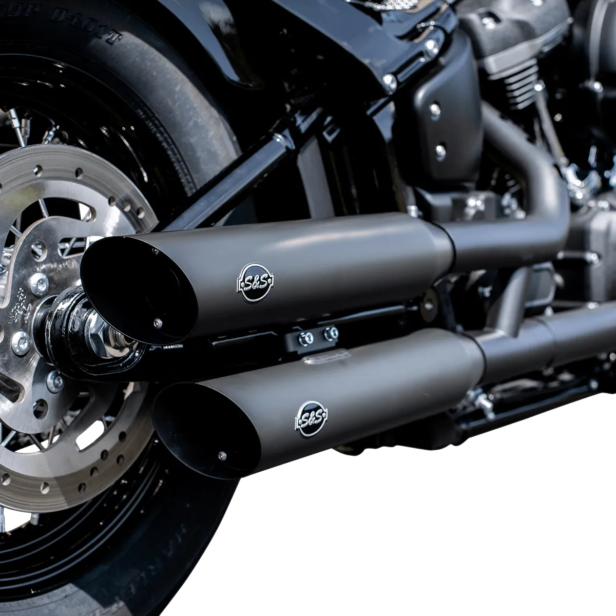 S&S Cycle 550-0739 Slash-Cut Mufflers - Race Only - Chrome