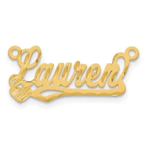 Satin Diamond-cut Heart Name Plate