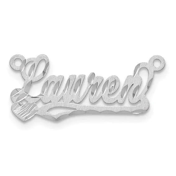 Satin Diamond-cut Heart Name Plate