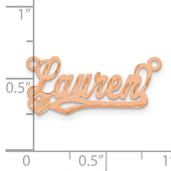 Satin Diamond-cut Heart Name Plate