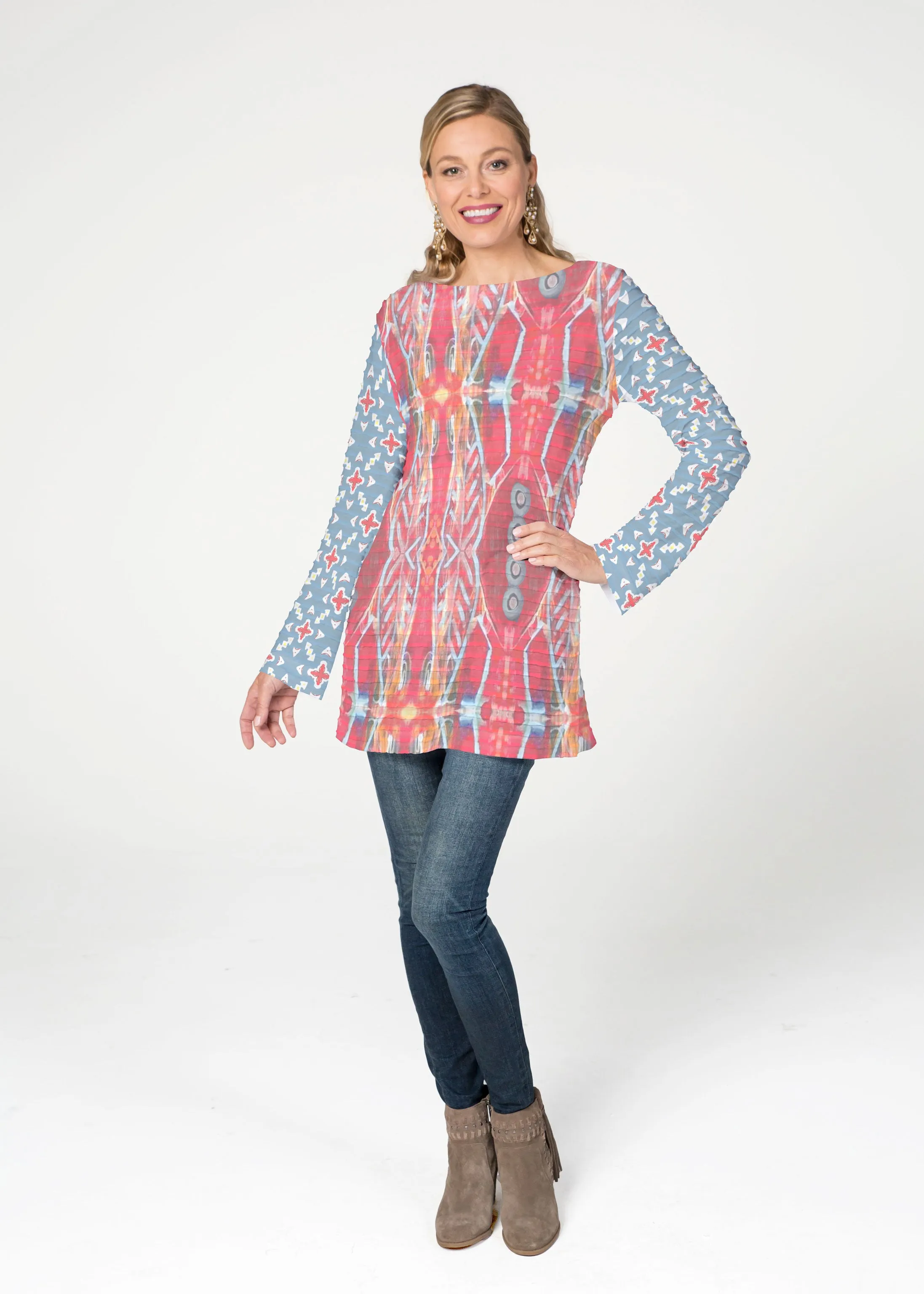 Sedona Sunset (2816) ~ Banded Boatneck Tunic