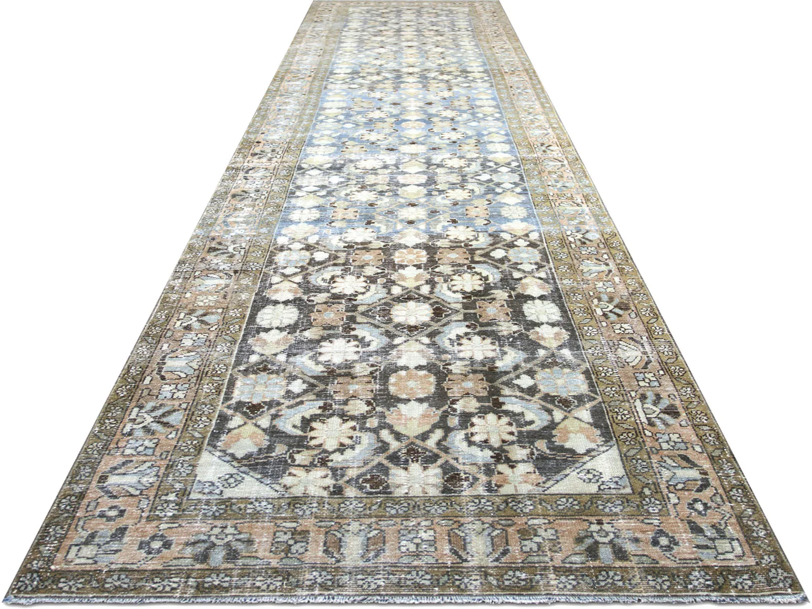Semi Antique Persian Melayer Runner - 3'6" x 17'