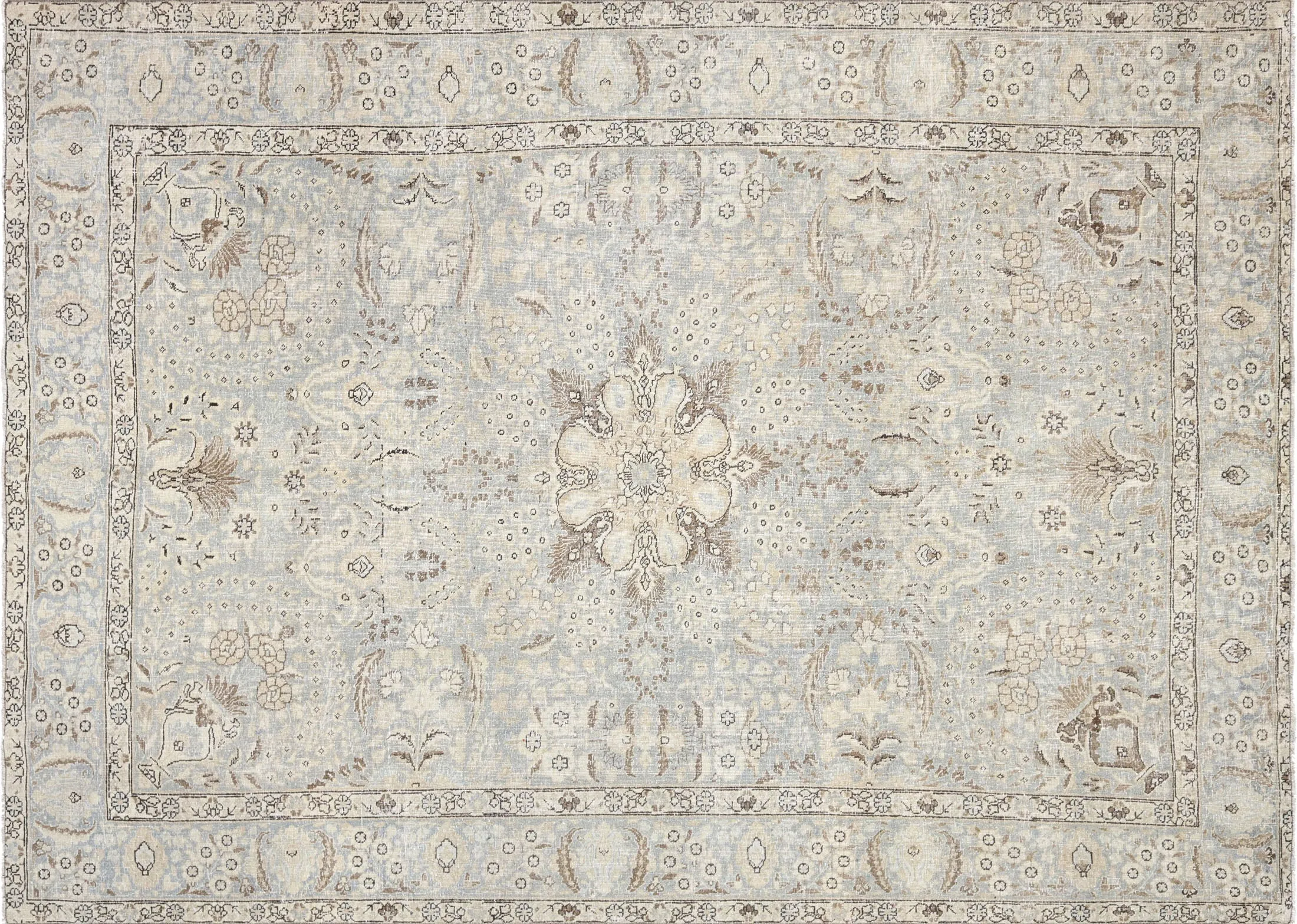 Semi Antique Persian Tabriz Rug - 7'7" x 10'6"