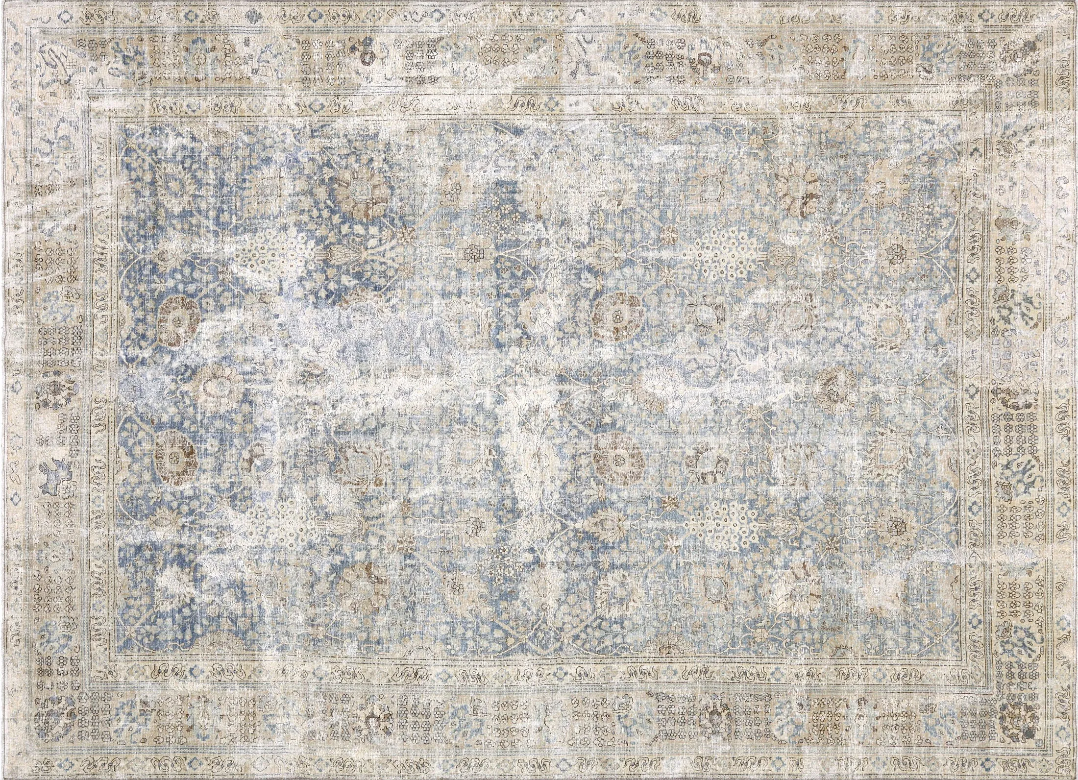 Semi Antique Persian Tabriz Rug - 8'8" x 11'10"