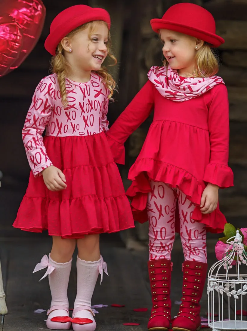 Sending You XOXOs Swiss Tulle Ruffle Dress
