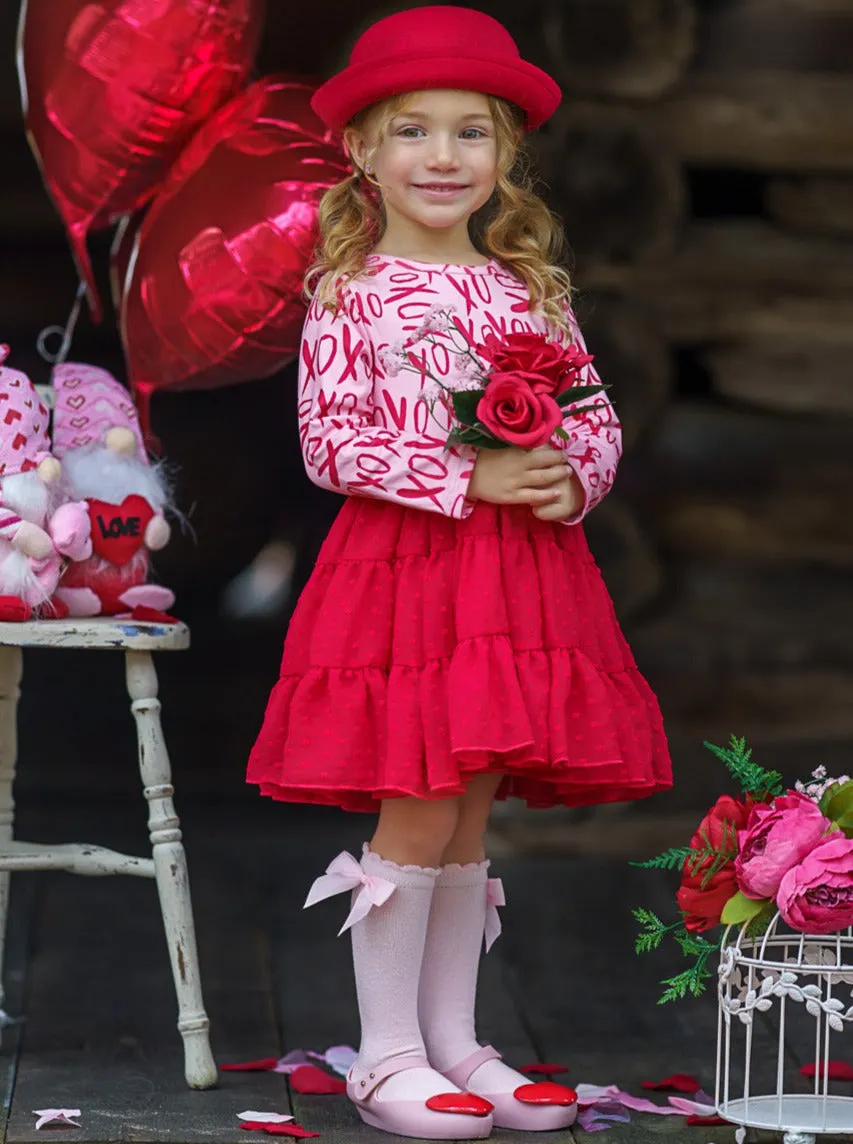 Sending You XOXOs Swiss Tulle Ruffle Dress