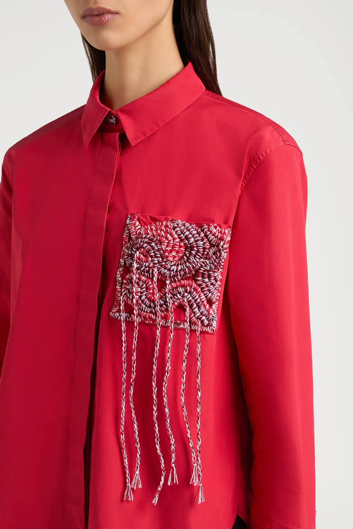 SHIRT ADORNED WITH CROCHET EMBELLISHMENTS