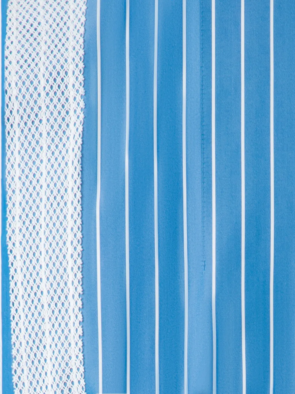 Shirt Dress in Striped Cotton with Mesh Tape