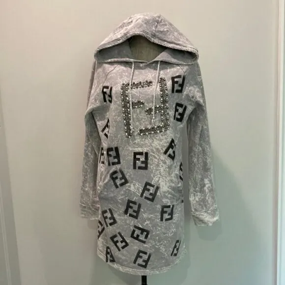 SIGNET Grey Sweatshirt Hoodie Dress Size Medium